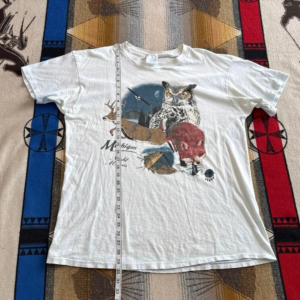 Vintage 90s Michigan Animals Outdoor Nature T-Shirt Size XL Single Stitch - Picture 9 of 9